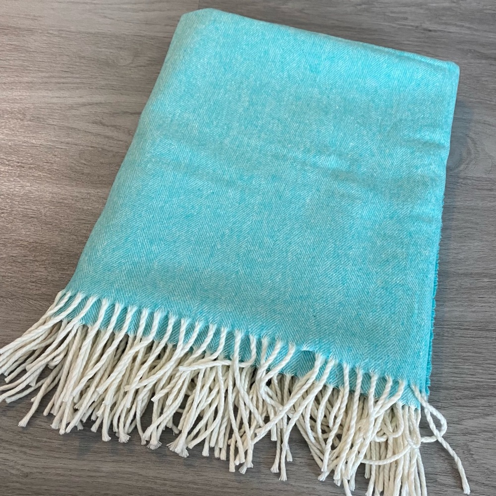Lands Downunder Italian Herringbone aThrow, Turquoise